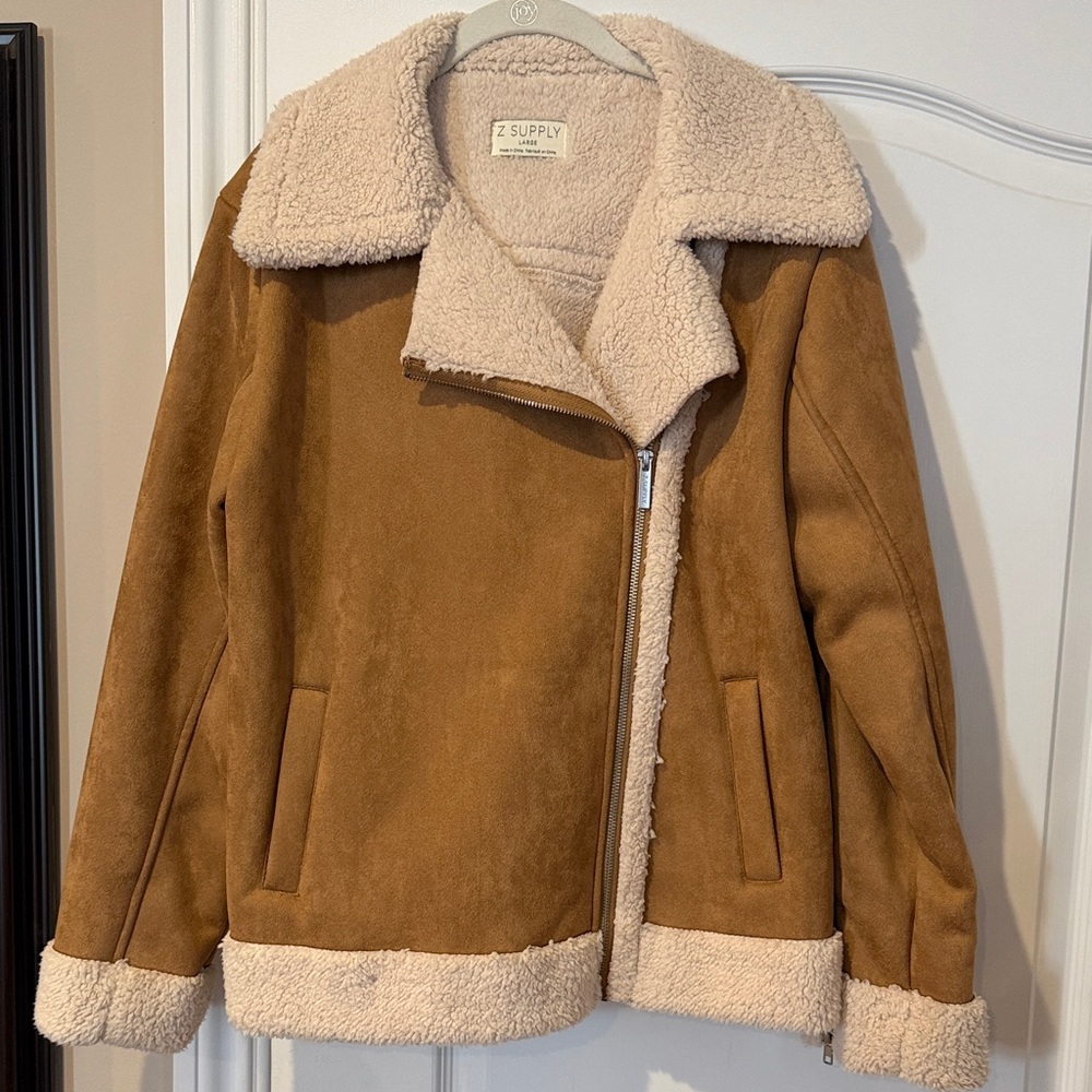Z Supply Brown Teddy Jacket-L
